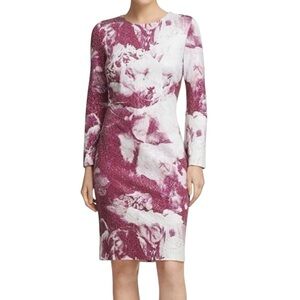 Donna Karan New York Designer Watercolor Purple and White Sequin  Dress SZ 6 new
